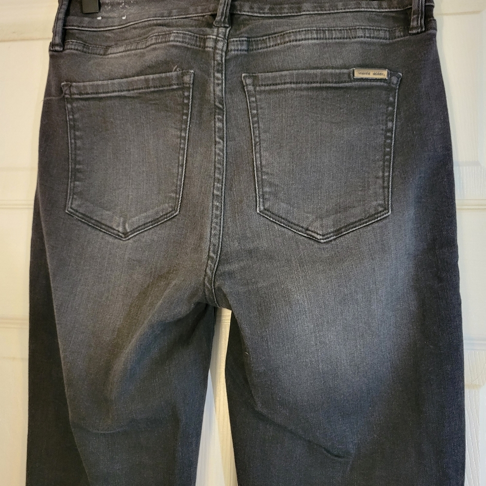 White House Black Market Distressed Black Women's Skinny Jeans Size 0 - Picture 13 of 14